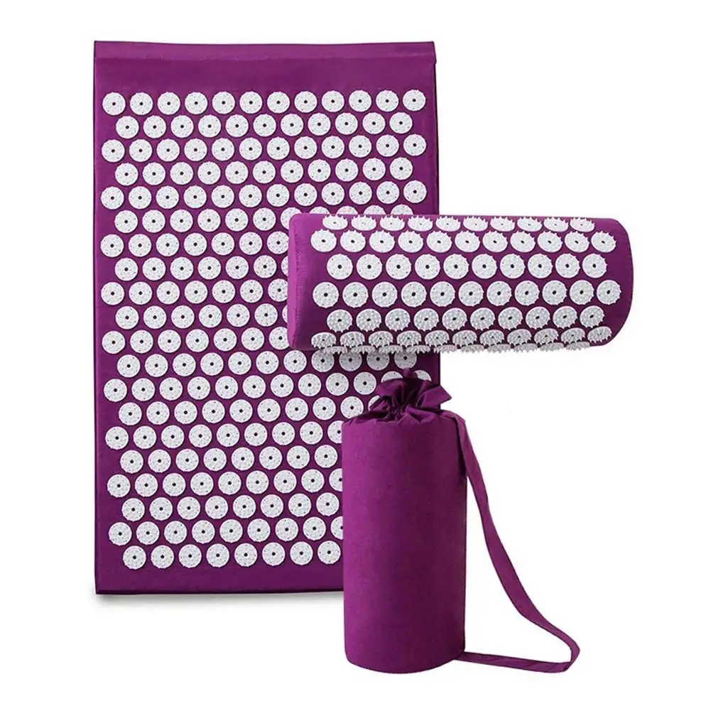Yoga Massage Mat Relieve Stress Back Body Pain Spike Mat with Pillow Yoga Mat Massage Sets Acupuncture Needle Supplies