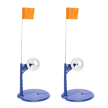 

2pcs Compact Ice Fishing Rod Pole ABS Hole Cover Ice Fishing Tip-Up with Orange Flag Winter Fishing Tackle Accessories