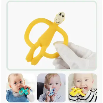 

Safe Soft Baby Teether Silicone Monkey Shape Teether Baby Shower Gift