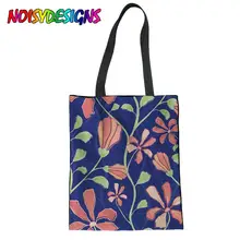 Бесшумные дизайнерские новые женские студенческие Красивые Индийские Цветочные дизайнерские коралловые цветы одна сумка на плечо Женская парусиновые сумки для покупок