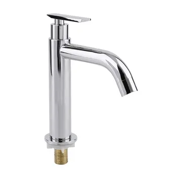 

High Grade Silver Single Handle Bathroom Kitchen Single Hole Basin Wash Faucet Cold and Hot Water Tap