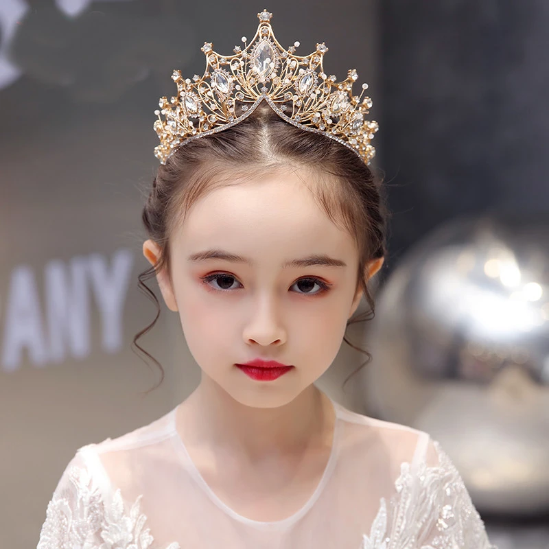 Crianças coroa tiara princesa meninas coroa cristal menina aniversário  passarela acessórios para o cabelo|Joias para o cabelo| - AliExpress