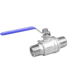 Long Handle 1/2'' - 2'' BSP Male to Male Thread 304 Stainless Steel Ball Valves SS304 Threaded 2-pieces Type 2 Ways Valve