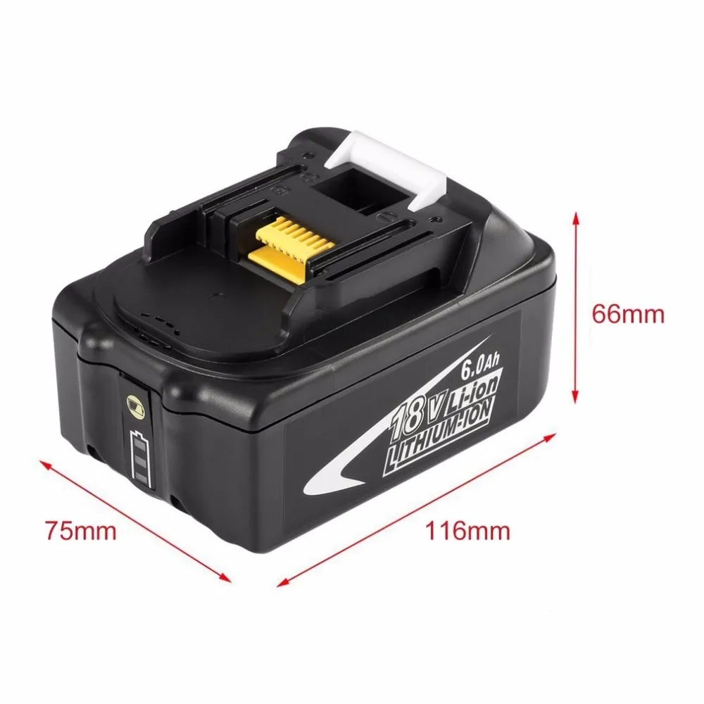 18v 6.0Ah 6000mAH перезаряжаемый аккумулятор w/светодиодный светильник для электроинструмента Makita ударный драйвер LXT400 BL1850 BL1845 TD251DZ