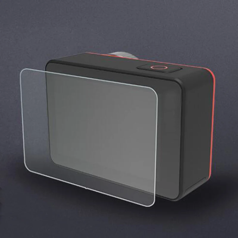 Vue rapprochée du protecteur d'écran en verre trempé pour SJCAM SJ10 Pro, SJ10X, SJ11 avec bord arrondi