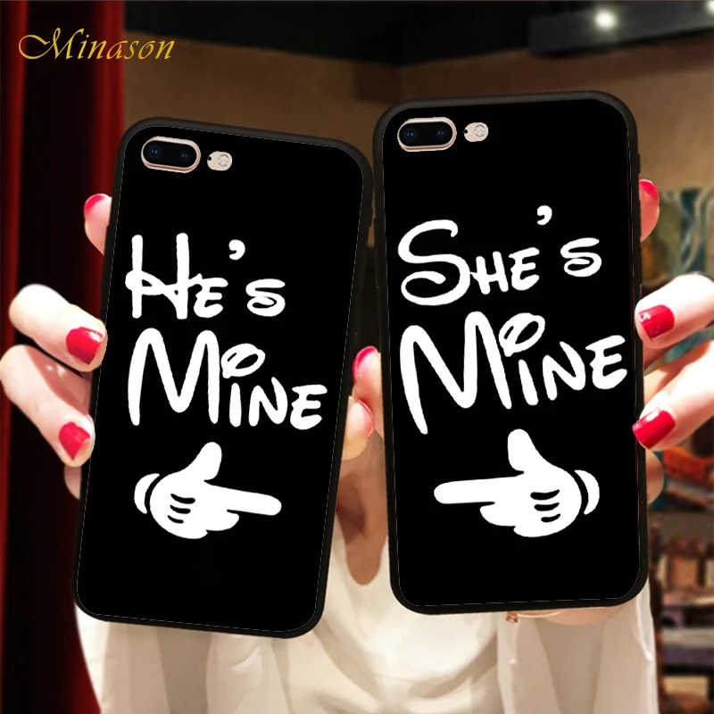Minason Mr Mrs Lover Matching Couple Case Soft BFF Phone Cover For iPhone X 8 5 5S XR XS Max 6 6S 7 Plus Capinha de Celular | Мобильные