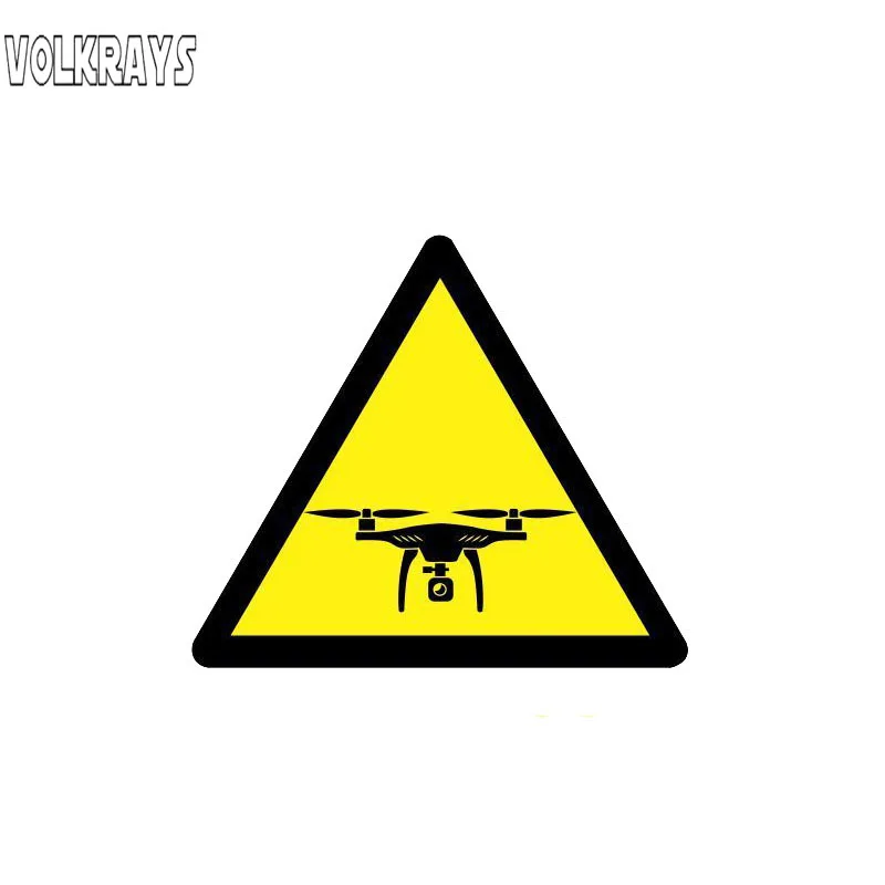 Volkrays Fashion Car Sticker Warning Caution Drones Accessories Reflective Waterproof Cover Scratches PVC Decal 8cm*10cm | Автомобили и