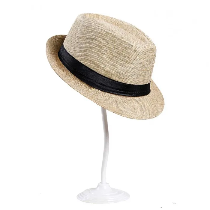 Мужская соломенная шляпа льняная Солнцезащитная Складная дышащая повседневная Кепка для лета NGD88