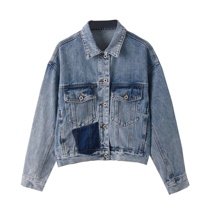 

PERHAPS U women denim jacket patchwork C0132