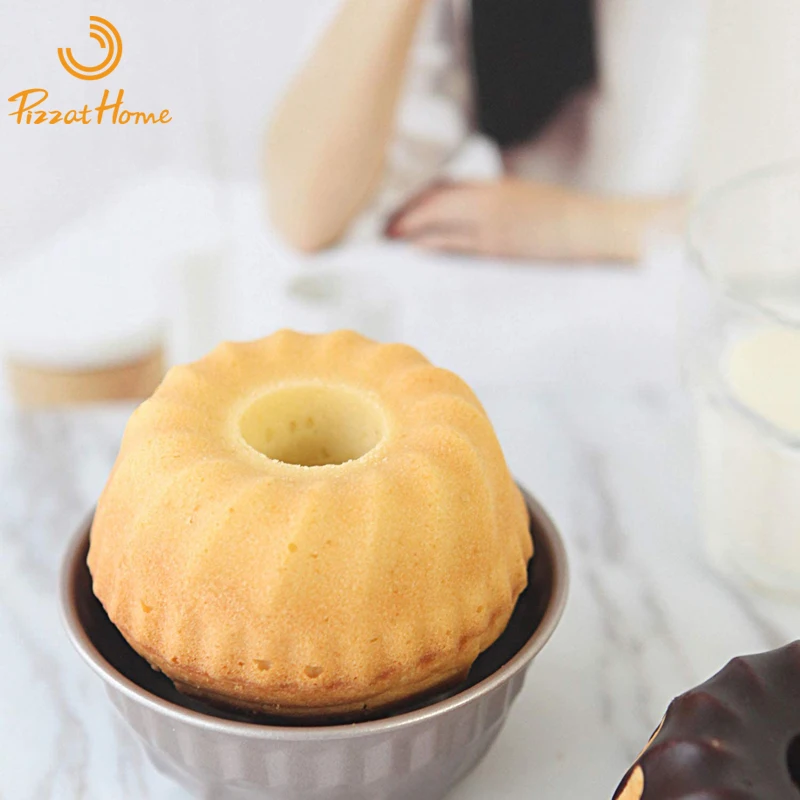 Baking Pan Bread Mold Bread Baking Pan PizzAtHome 4 Pcs Set Mini Bread Pan Set 4 inch Non-Stick Tube Pan Kugelhopf Mold Oven and Instant Pot Baking Bakware Cupcake