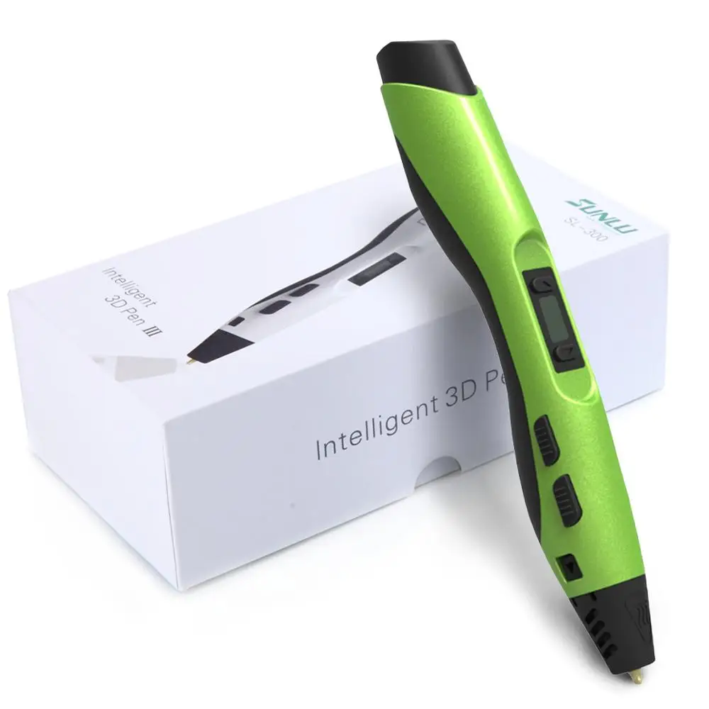 SUNLU 3D Ручка SL-300 Лучший DIY подарок с заправкой PLA/ABS нити 1,75 мм с Умной печатью ЖК-экрана белого цвета