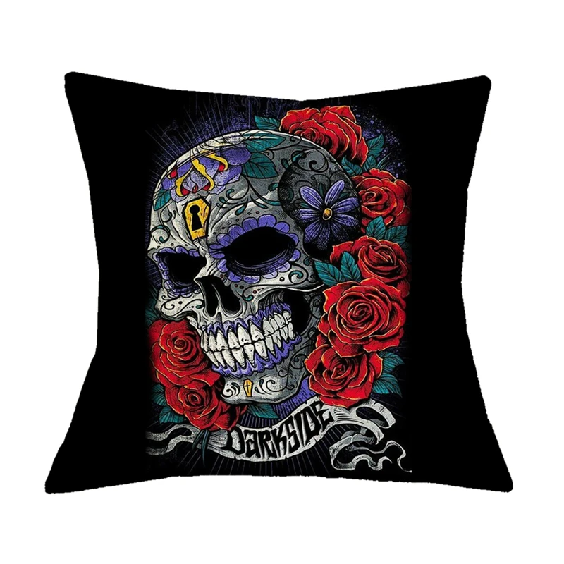 День мертвых Цветочные черепа печати пледы подушки для дивана Хэллоуин декоративные наволочки сахарный череп подушка для девочки чехол - Цвет: Pattern 8