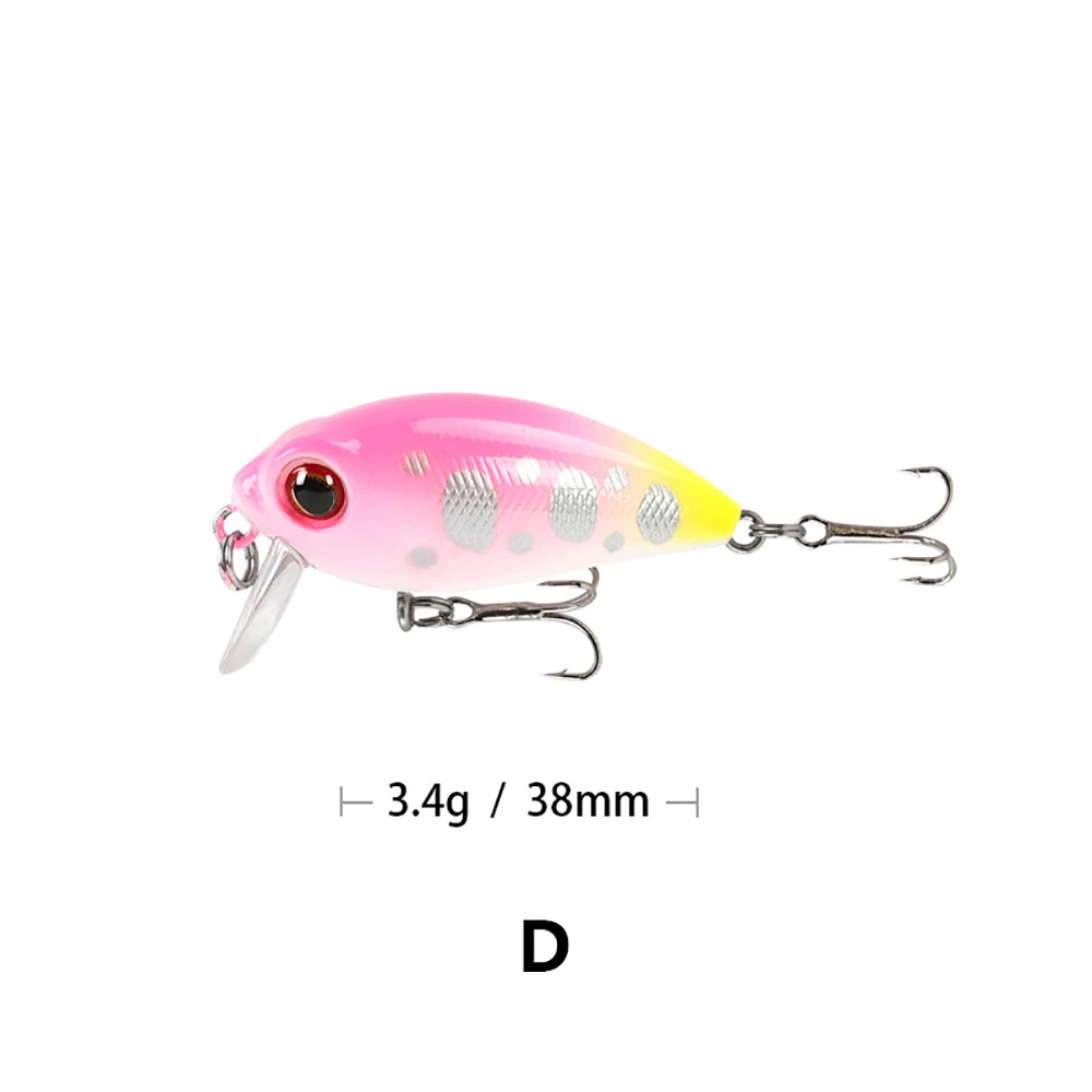 Mises 3.8cm 3.4g Ten Colors Mini Floating Bionic Crank Little Fatty Lure Artificial Bait Hard Bait Fishing Lure Wobbler - Цвет: D