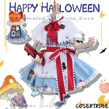 [Сток] Аниме Touhou проект Алиса девушка принцесса Хэллоуин платье лолиты форма косплей Женский костюм на Хеллоуин