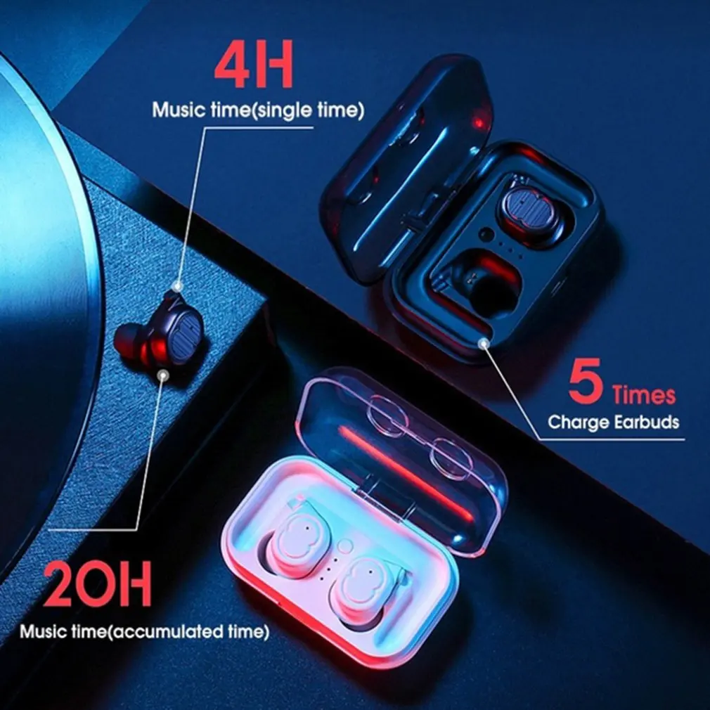 Bluetooth наушники настоящие беспроводные наушники 5,0 TWS наушники-вкладыши IPX5 Водонепроницаемая мини-гарнитура 3D стерео звук спортивный наушник