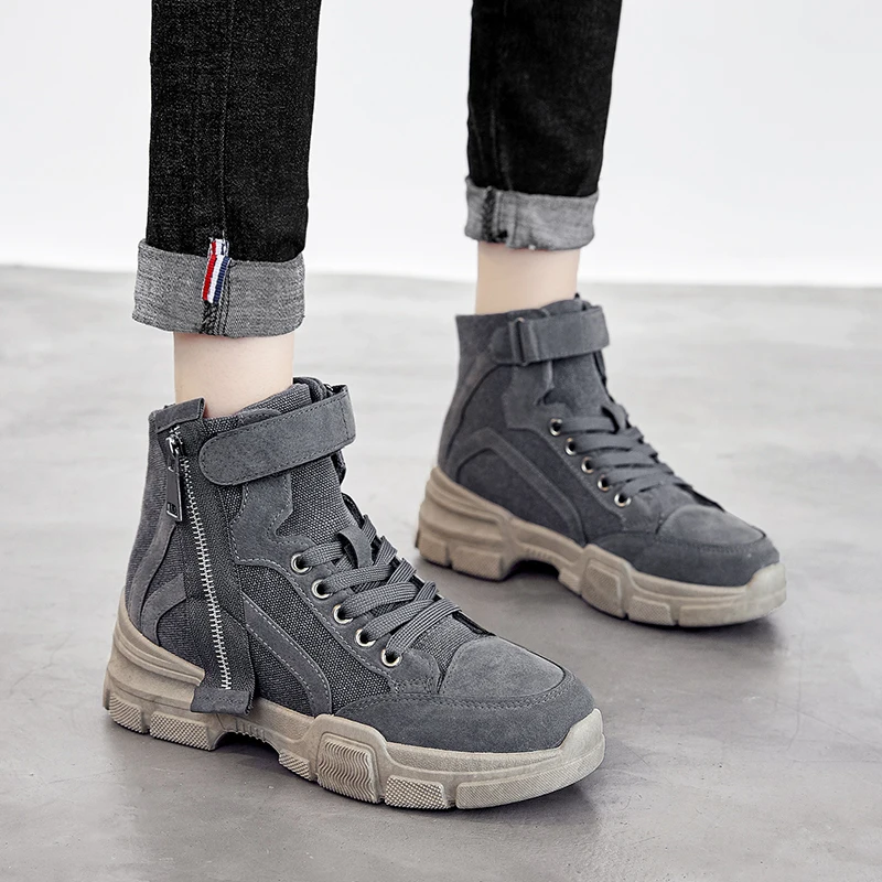 

Autumn and winter canvas high help Martin boots net red students platform sports shoes comfortable women's shoes fashion Korean