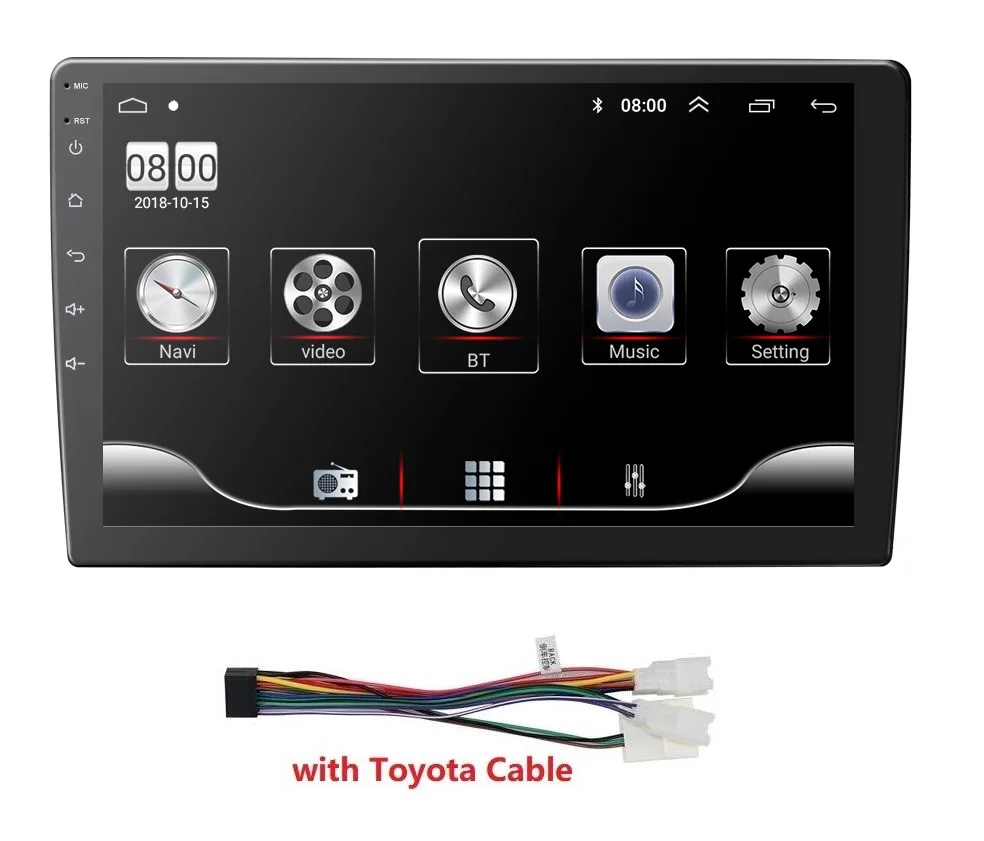 with toyota Android 9,0 Универсальное автомобильное радио 10," 2 din автомобильное радио gps android 2din автомобильный NODVD плеер gps навигация wifi Bluetooth MP5 плеер - Цвет: with toyota