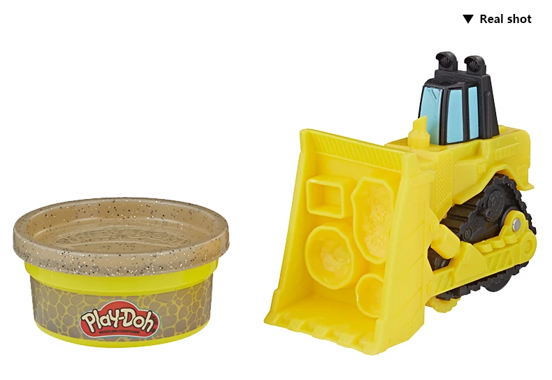 Hasbro Play-Doh колеса мини цементный грузовик игрушечный бульдозер с 1 Баллончиком нетоксичного Play-Doh цементного цветного здания 'соединение