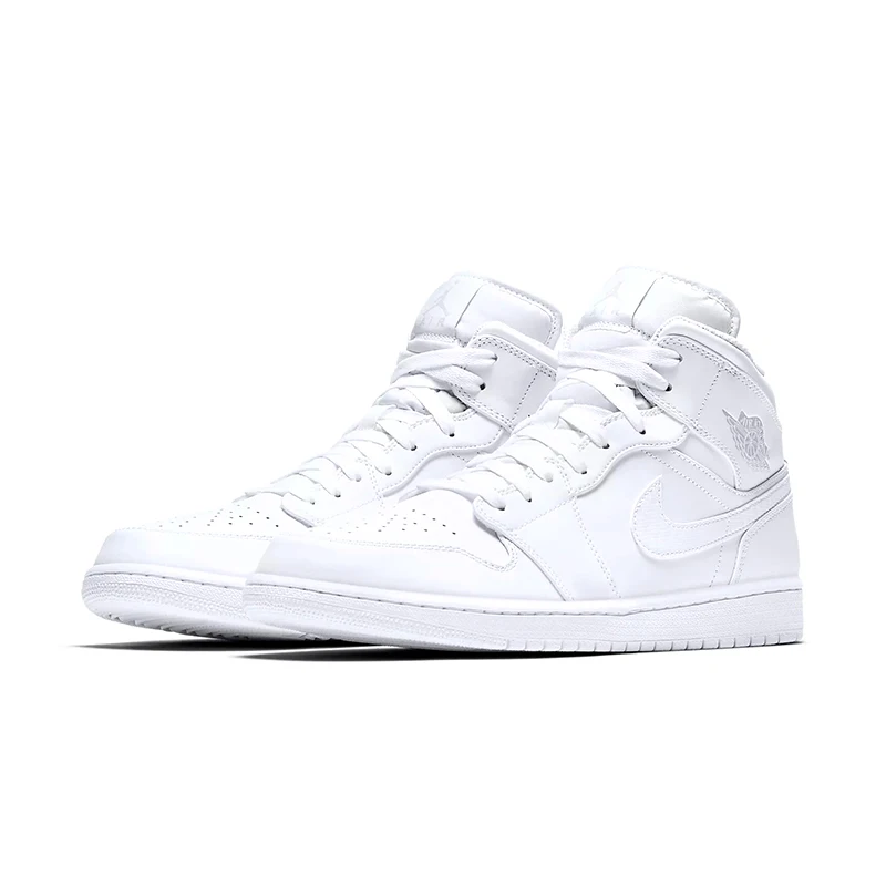 Оригинальные оригинальные мужские баскетбольные кроссовки Air Jordan 1 Mid AJ1, Классическая модная спортивная обувь для улицы, вентиляция 554724-035