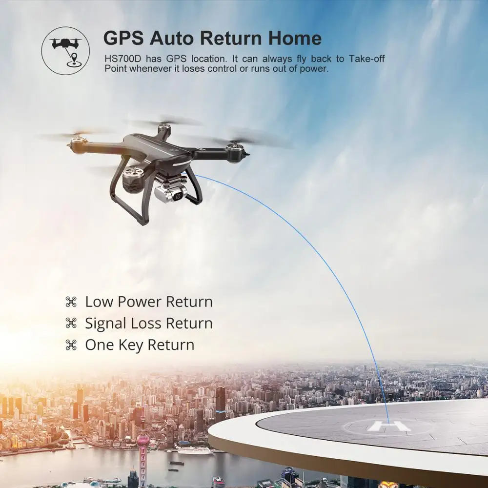 Holy Stone HS700D Профессиональный Дрон с 2K FHD камерой gps 5 ГГц Wi-Fi FPV видео RC Квадрокоптер 25 км/ч 22 мин бесщеточный Дрон