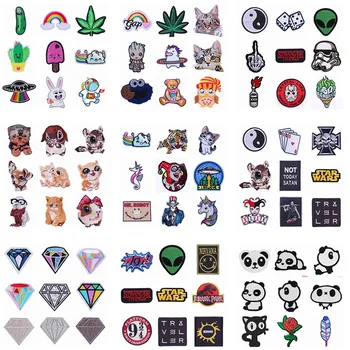 

Pulaqi 9 PCS/lot DIY Sewing Embroidered Patches For Clothing Cat Unicorn Iron on Patch Badges Combined Cheap Wholesale Appliques