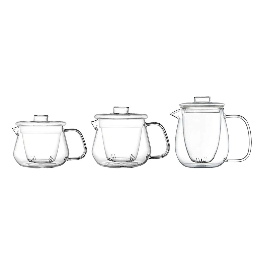 Small 300/450/550ml Glass Teapot Kettle Tea Maker with Removable Infuser