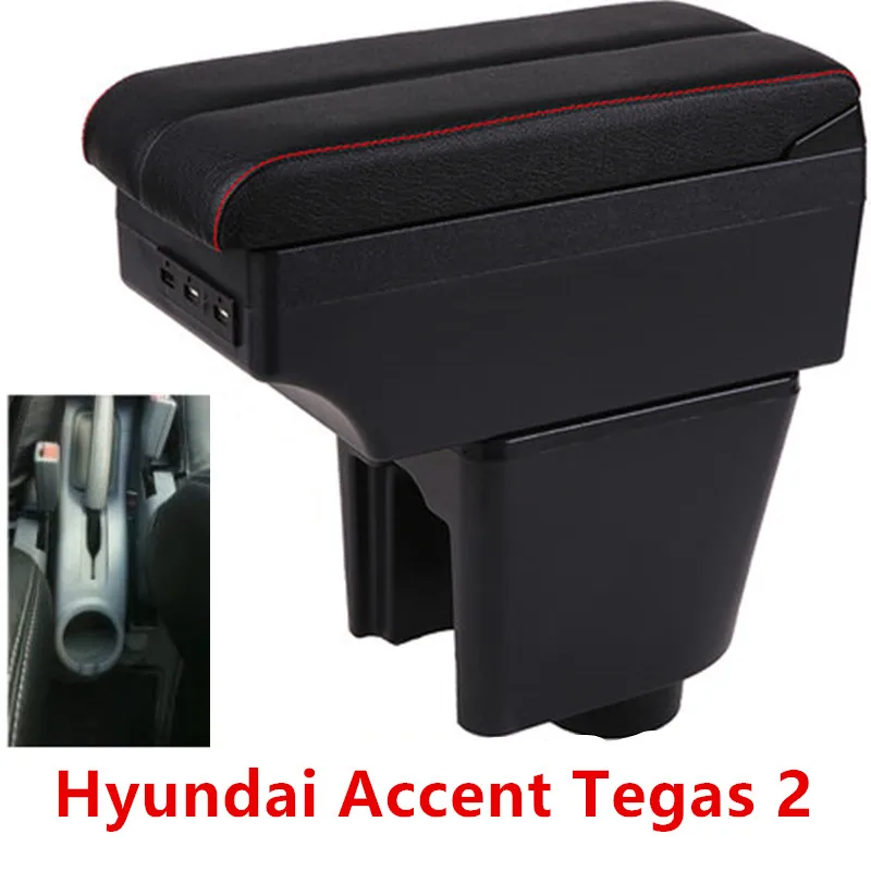 

for Hyundai Accent Tegas 2 armrest box central Store content Storage box with USB interface products 2002-2011