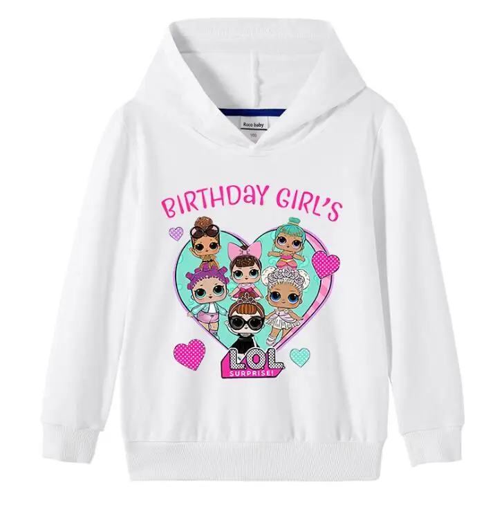 Spring School Kids Long Sleeve Tops Cartoon Cotton LOL Dolls Hooded Teenage Girls T Shirt Baby Clothes Children Wearing | Игрушки и