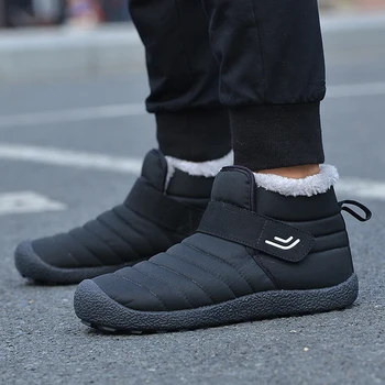 

Winter Men's Walking Shoes Casual Male Sneakers Big Size Plus Fur High Top Comfortable Warm Wearable Non-Slip Outdoor Snow Boots