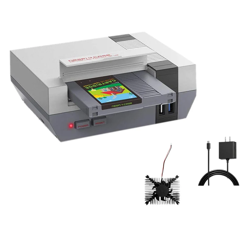 Чехол RETROFLAG для NESPi 4 с картриджем SSD USB C охлаждающим вентилятором адаптера Raspberry Pi