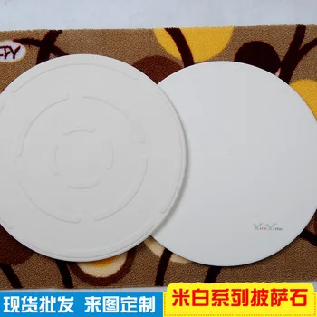 

Pizza Stone Board with Steel Handle Round Fire-resistant Ceramic Insulation Plate Pizza Pan 12MM Add thick With handle