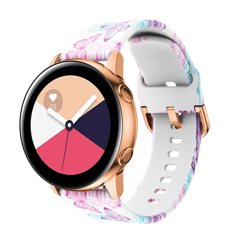 Galaxy watch band для samsung Galaxy Watch active 2 ремешок/42 мм Шестерня S2/спортивный ремешок силиконовый браслет с рисунком Amazfit ремешок Bip