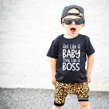 

Act Like A Baby Think Like A Boss Print Kids Tshirt Boy Girl Shirt Children Toddler Clothes Funny Street Top Tees Fashion Wear