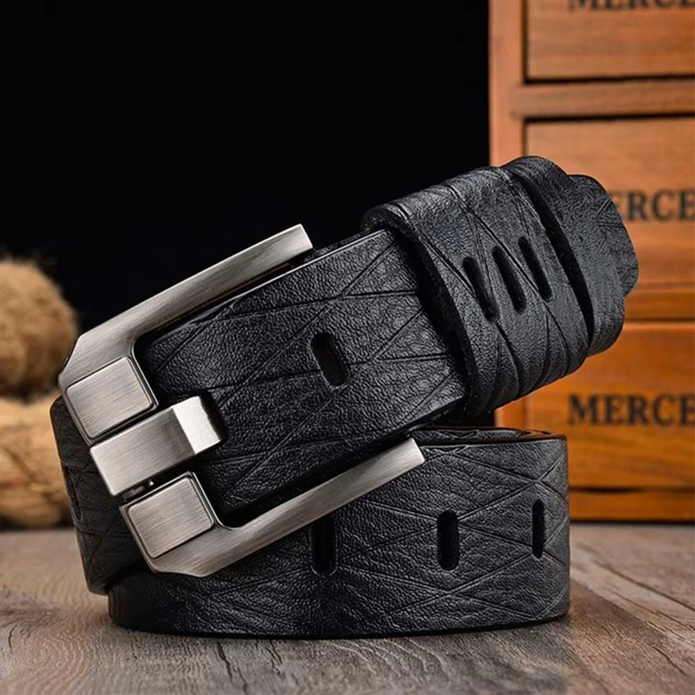 Cow Genuine Leather Strap Male Belts for Men Large Plus Size100-160cm Vintage Pin Buckle leather belt mens belt waist belt pin buckle belt
