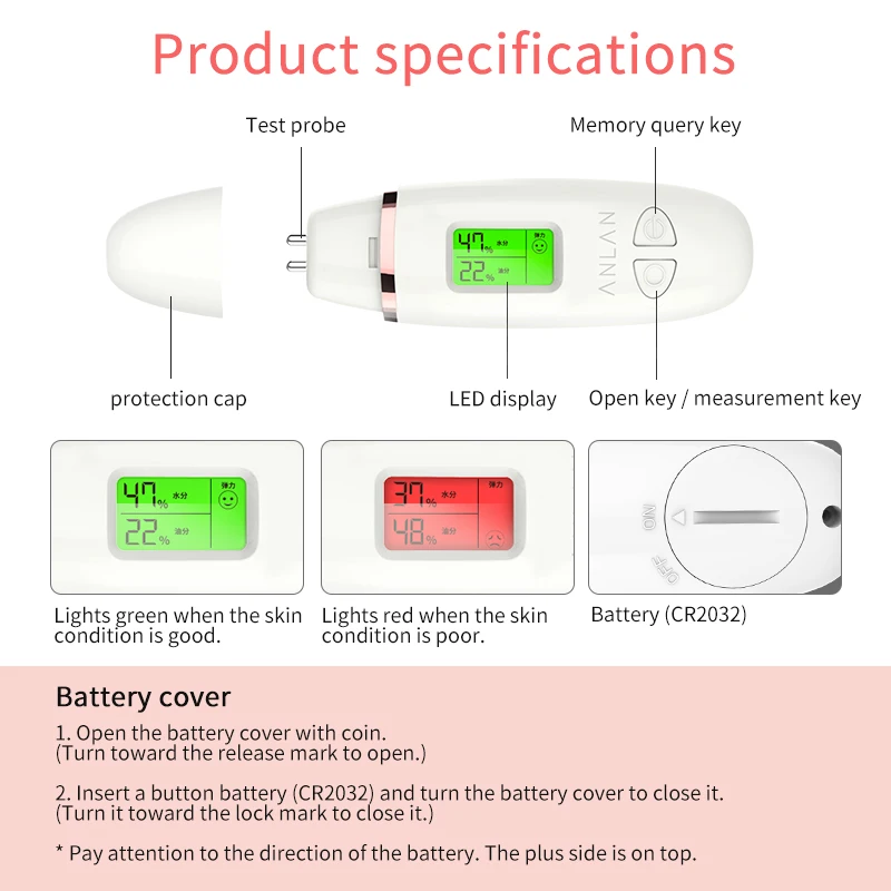 Анализатор содержания масла кожи ЖК-цифровой увлажнение кожи на лице метр на батарейках уход за кожей Тестер монитор детектор
