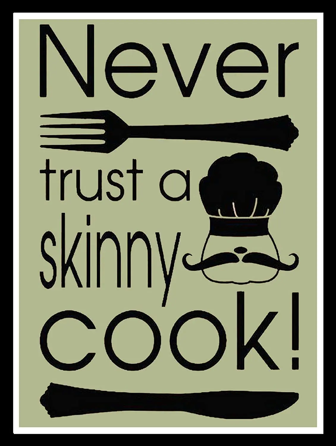 Retro Tin Signs Never Trust A Skinny Cook Metal Tin Sign 8x12 Inch Decor Travel tin signs 11 8x7 9 inch rock and roll neon signs style metal tin sign for men women wall decor for bars restaurants cafes pubs