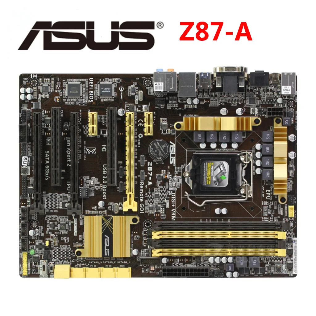 Z87 для ASUS Z87-A оригинальная материнская плата 32G Z87A Настольный LGA 1150 DDR3 Материнская плата PCI-E X16 USB3.0 SATA III б/у