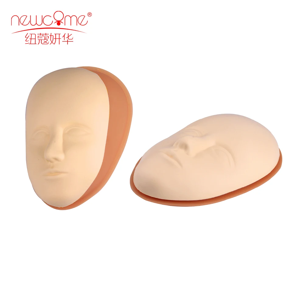 5D Silicone Practice Permanent Training Skin Plastic Holder Eyebrow Lip Eyes Tattoo Practice Skin Mannequin Doll Face Head Tools