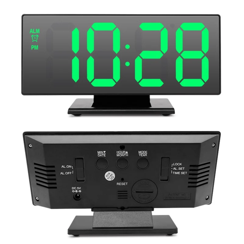 1 шт. будильник Многофункциональный светодиодный зеркальный будильник часы Портативный USB кабель бытовые электронные цифровые часы