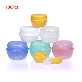 

100Pcs 5g/10g/20g/30g Wholesale Empty Jar Pots Cosmetic Makeup Inner Lid Face Cream Lip Balm Container Refillable Bottles