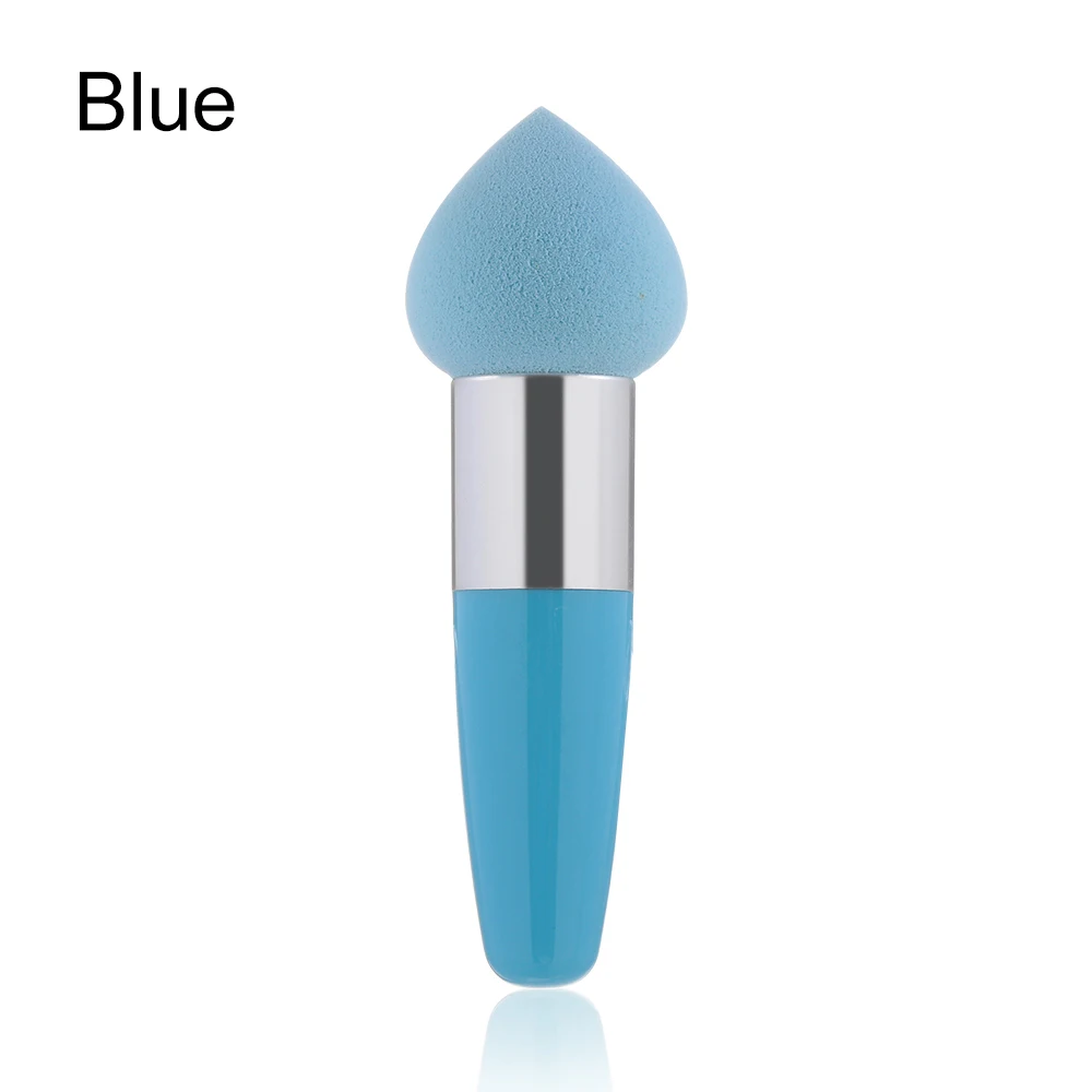 Blue Style C 1 шт., модная Полезная основа с грибовидной головкой, порошковая пудра, спонж для женщин, косметическая пудра с ручкой, гладкая форма - Цвет: Blue Style C