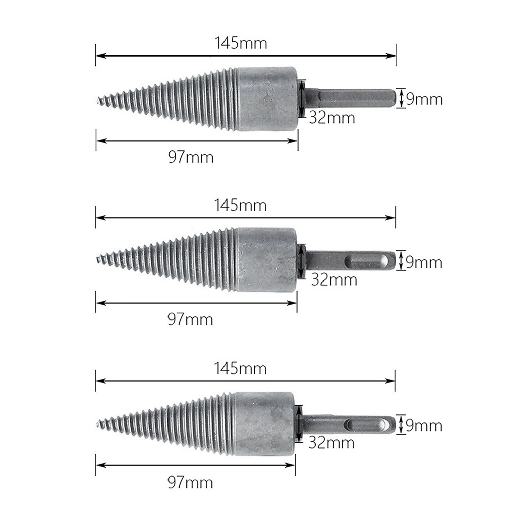 1 шт. лог сплиттер винт конус Kindling дров сплиттер ручная дрель палка медные сверла биты деревообрабатывающий инструмент Аксессуары 145 мм B4