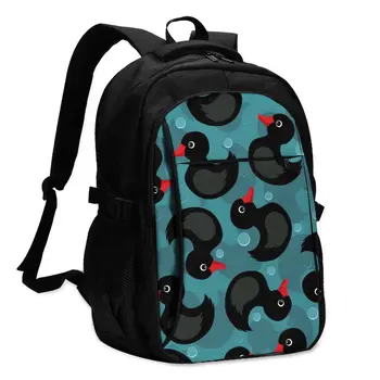 

Backpack USB Charge Women Cute Rubber Ducks Student Backpack Letters Print School Bag Teenager Girls Backpack