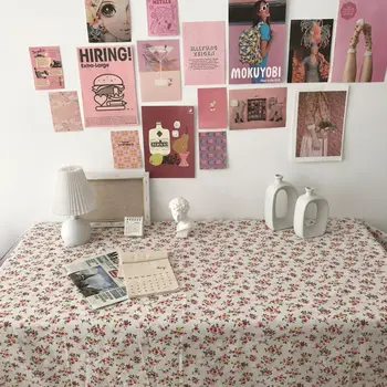 

Free Shipping 2020 New Designed Modern Simple Style Printed Floral Cotton Tablecloth