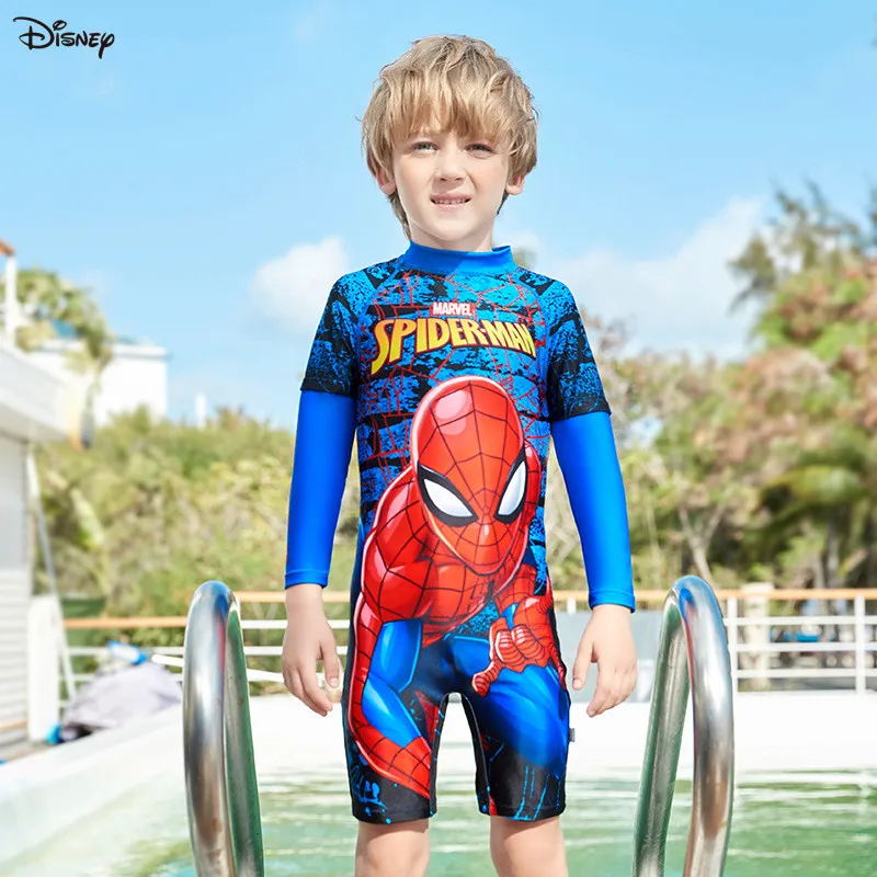Boys Spider-Man Sun Protection Swimwear UV Sunsafe Surfsuit with Hat NEW BNWT 