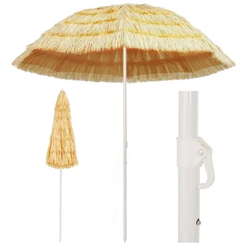 

vidaXL Beach Umbrella Natural 240 cm Hawaii Style