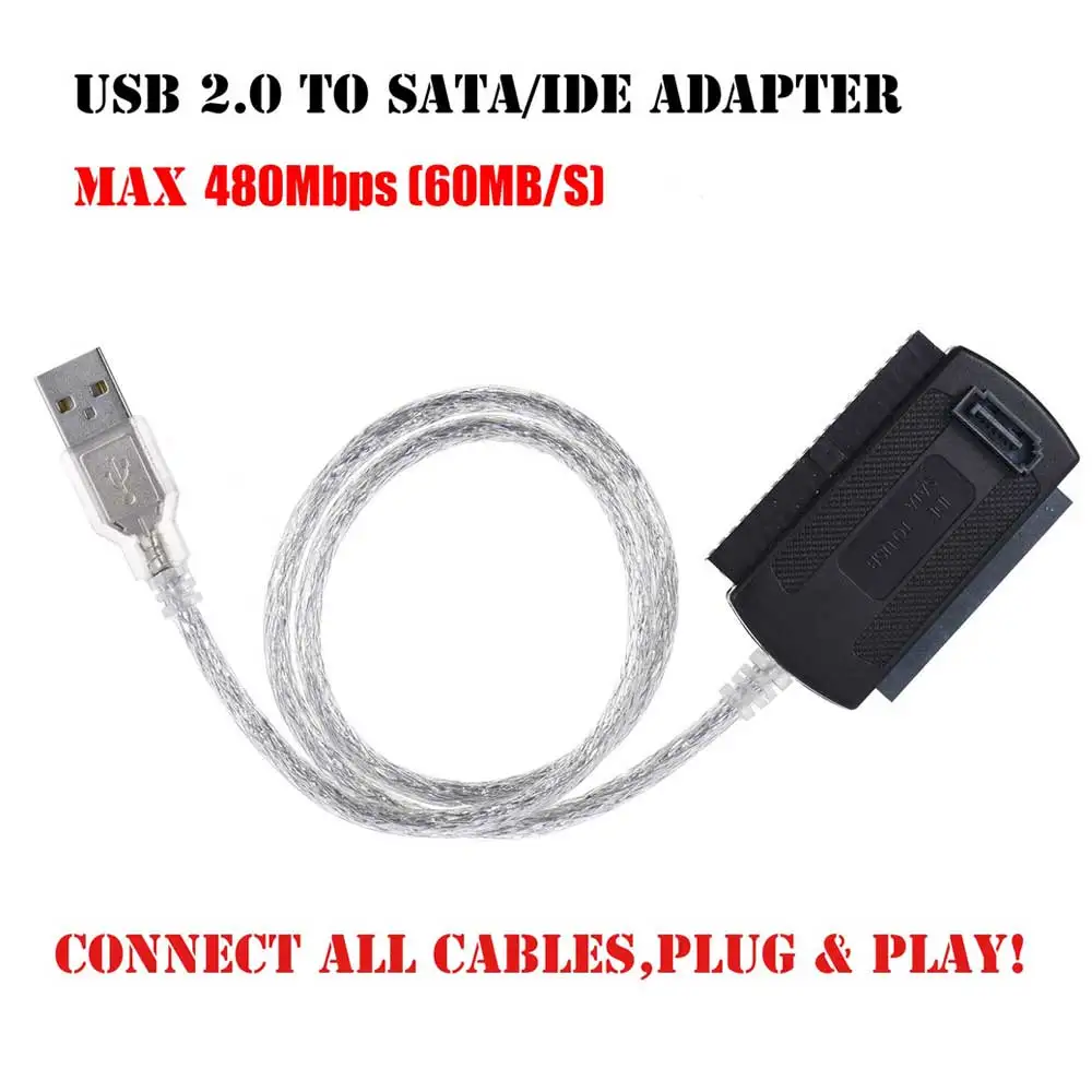 Адаптер переходник с USB 2 0 на 5 &quot3 5&quot SATA PATA IDE кабель конвертер для жесткого диска
