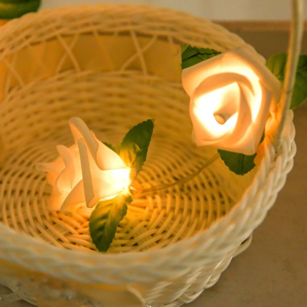 New! Rose LED Window Curtain Lights String Lamp Party wedding garden Decor Gift Xmas Decor New Year noel Supplies#25