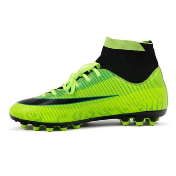 

Soccer Shoes Football Men's High Top Training AG/TF Sole Outdoor Cleats Football Shoes Long Spike High Ankle Men Boots