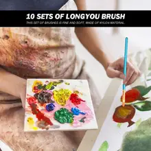 10 шт./компл. Нейлон Гуашь Краски кисти круглым заостренным кончиком Краски ing кисть Художественная масляная Акриловая картина кистей для гелевого дизайна ногтей поставок инструментов